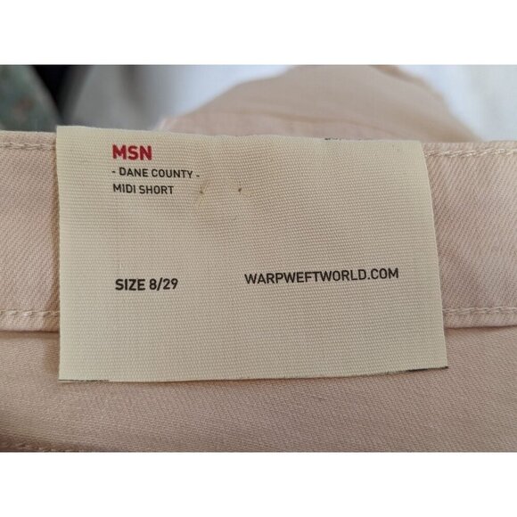 Warp + Weft Jean Shorts Women size 8/29 High Rise Pink Denim Rosewater Western - Picture 15 of 15